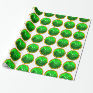 GREEN KLEEBLATT JEWEL Saint Patrick's Day ,White Geschenkpapier