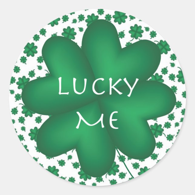 Green Kleeblatt Lucky Me Sticker (Vorderseite)
