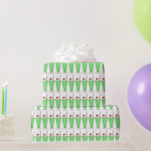 Green Kleeblatt Milkshake Ice Creme Shake Irish Geschenkpapier