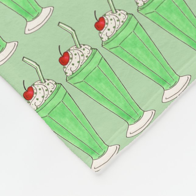 Green Kleeblatt Milkshake St. Patrick's Day Shake Fleecedecke (Ecke)