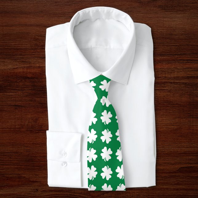Green Kleeblatt Pattern St. Patrick's Day Krawatte (Von Creator hochgeladen)