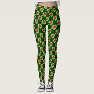 Green Kleeblatt Polka dots Ladybug Ladybird Muster Leggings