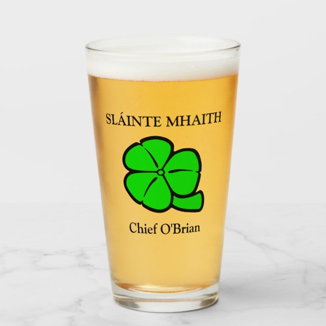 Green Kleeblatt Saint Patrick's Day Floral Art Glas (Vorne (Gefüllt))