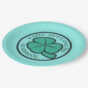 Green Kleeblatt Saint Patrick's Day Floral Art Pappteller