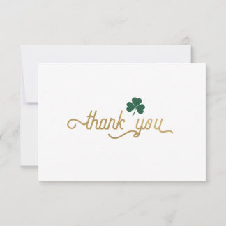 Green Kleeblatt, Simple Elegante Dankeschön Card Dankeskarte