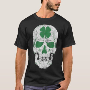 Green Kleeblatt Skull Irish Irland ST PATRICKS DAY T-Shirt