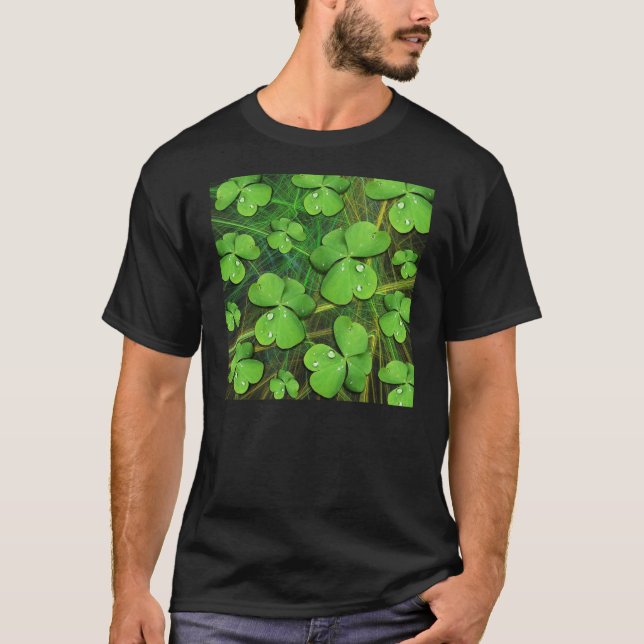 Green Kleeblatt St Patrick's Day Basic Dark T - Sh T-Shirt (Vorderseite)