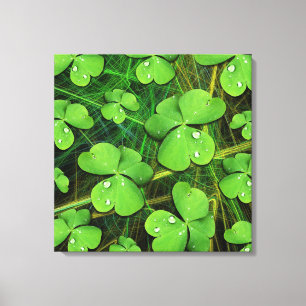 Green Kleeblatt St Patrick's Day Canvas Print Leinwanddruck