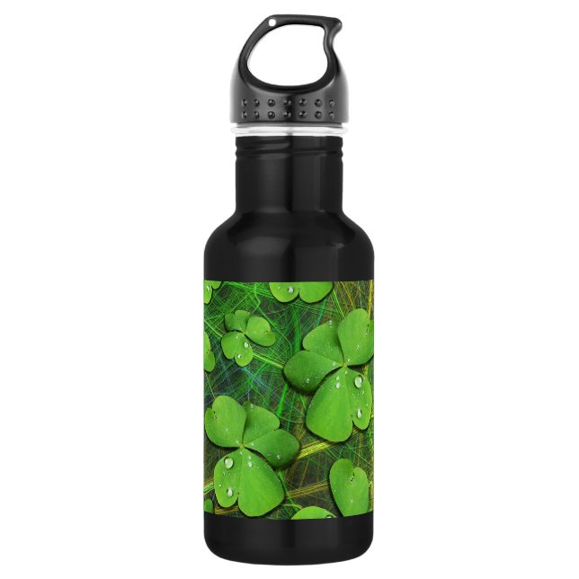 Green Kleeblatt St Patrick's Day Flasche Trinkflasche (Vorderseite)