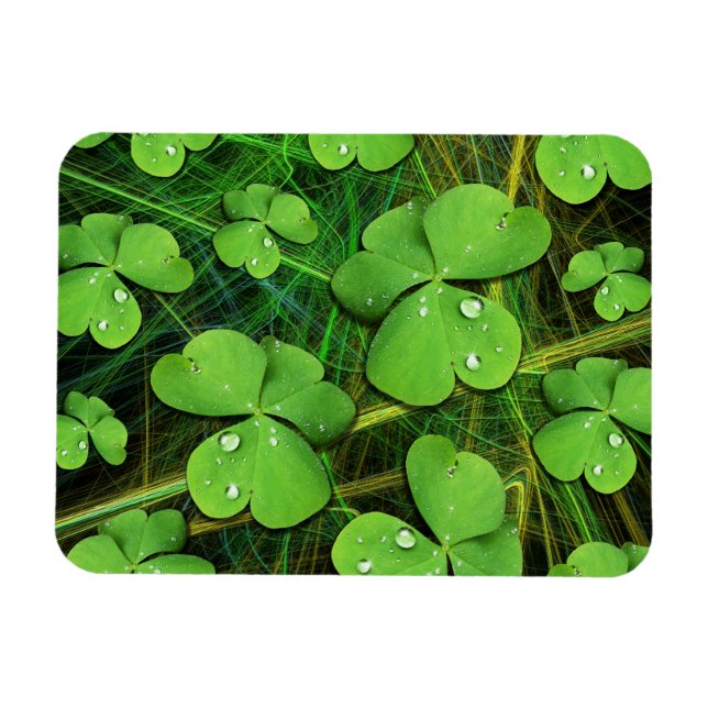 Green Kleeblatt St Patrick's Day Flexi Magnet (Horizontal)