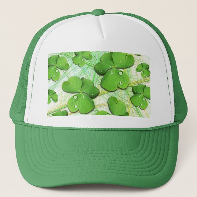 Green Kleeblatt St Patrick's Day Hat Truckerkappe (Vorderseite)