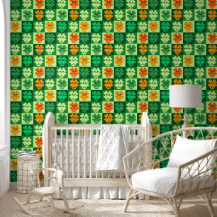 Green Kleeblatt St Patrick's Day Kids Kinderzimmer Tapete
