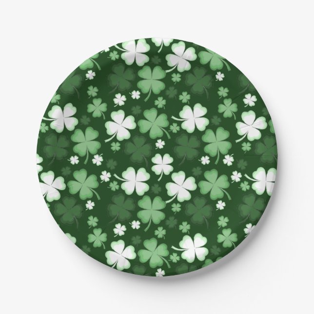 Green Kleeblatt, St. Patrick's Day Pappteller (Vorderseite)