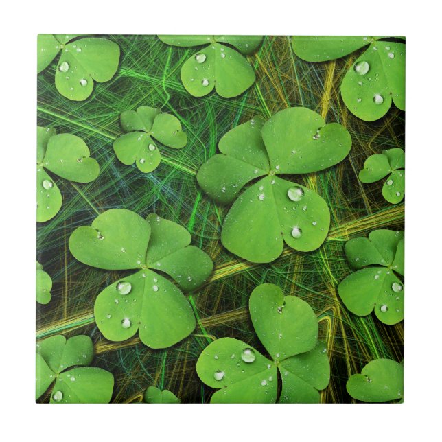 Green Kleeblatt St Patrick's iPhone 5 Case-Mate Fliese (Vorderseite)