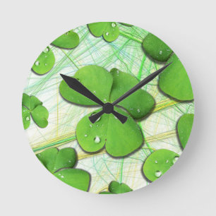 Green Kleeblatt St Patrick's iPhone 5 Case-Mate Runde Wanduhr
