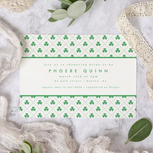 Green Kleeblatt St. Patricks Irish Brautparty Einladung (Von Creator hochgeladen)