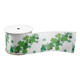 Green Kleeblatts & Daisies St Patrick's Ribbon Satinband