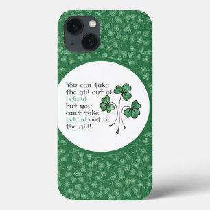 Green Kleeblatts Irish Girl Quote iPad Fall iPhone 13 Hülle