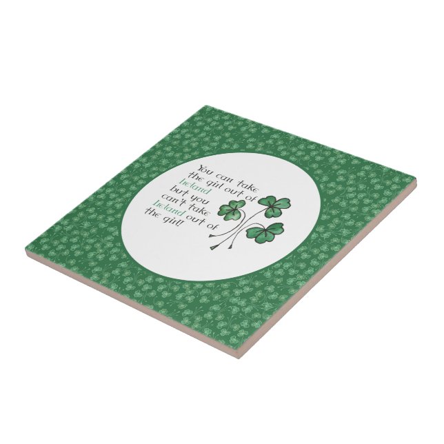 Green Kleeblatts Irish Girl Quote Keramik Tile Fliese (Seite)