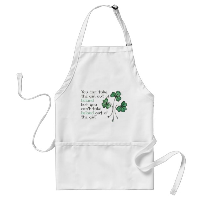 Green Kleeblatts Irish Girl Quote Sturdy Schürze (Vorne)