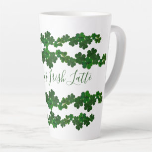 Green Kleeblatts Irish Latté Tasse Personalisiert