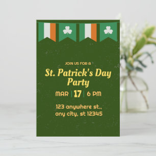 Green Kleeblatts Irish St Patricks Day Party Einladung