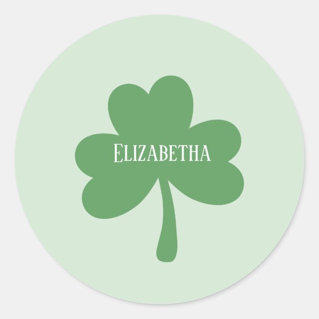 Green Kleeblatts St. Patrick's Day Individuelle Na Runder Aufkleber (Vorderseite)