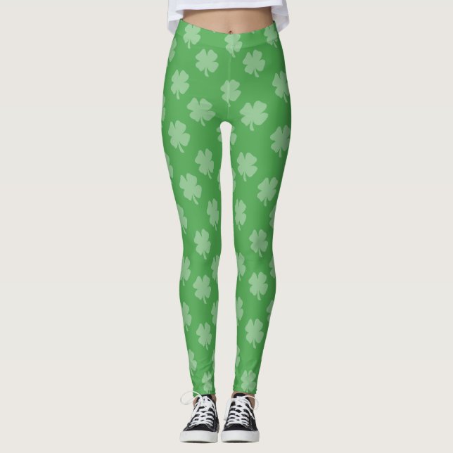Green Kleeblatts St. Patrick's Day Leggings (Vorderseite)