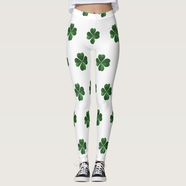 Green Kleeblatts St. Patrick's Day Leggings (Vorderseite)