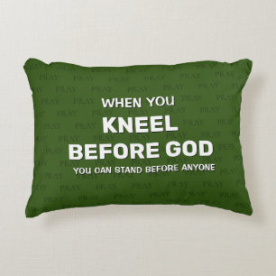 Green KNEEL VOR GOTTES Gebet Accent Kissen