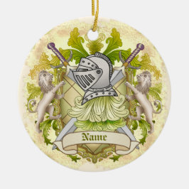 Green Knight Familienwappen Surname Keramik Ornament