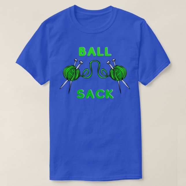 Green Knitting Ball Sack T-Shirt (Design vorne)