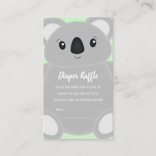 Green Koala Bear Baby Dusche Begleitkarte