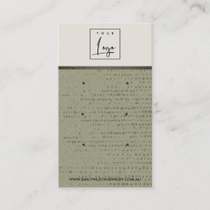 GREEN KRAFT WHITE DOT 3 STUD EARRING DISPLAY CARD VISITENKARTE