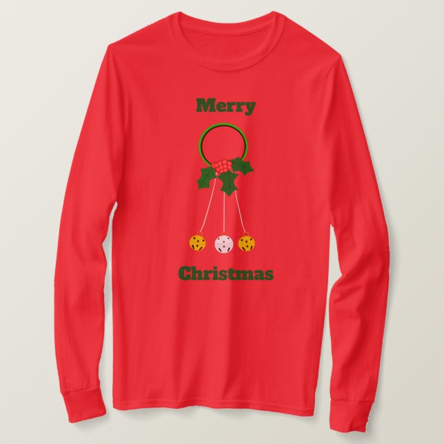 Green Kranz Jingle Bells Long Sleeve Shirt (Design vorne)