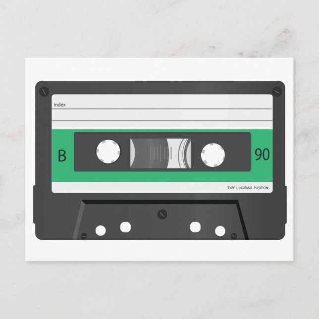 Green Label Compact Cassette Postkarte (Vorderseite)