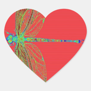 Green Lace wing Deagonfly von Sharles Herz-Aufkleber