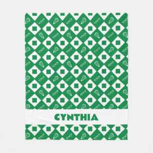 Green Lacrosse Raute Muster Fleece Blanket