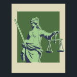 Green Lady Justice Pop Art Poster<br><div class="desc">Light Green,  Dark Green und Navy Lady Justice Pop Art Poster</div>