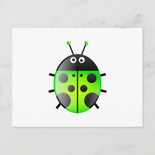 Green Ladybug Postkarte