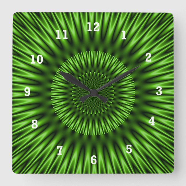 Green Lagoon Quadratische Wanduhr (Vorderseite)