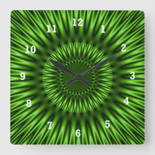 Green Lagoon Quadratische Wanduhr