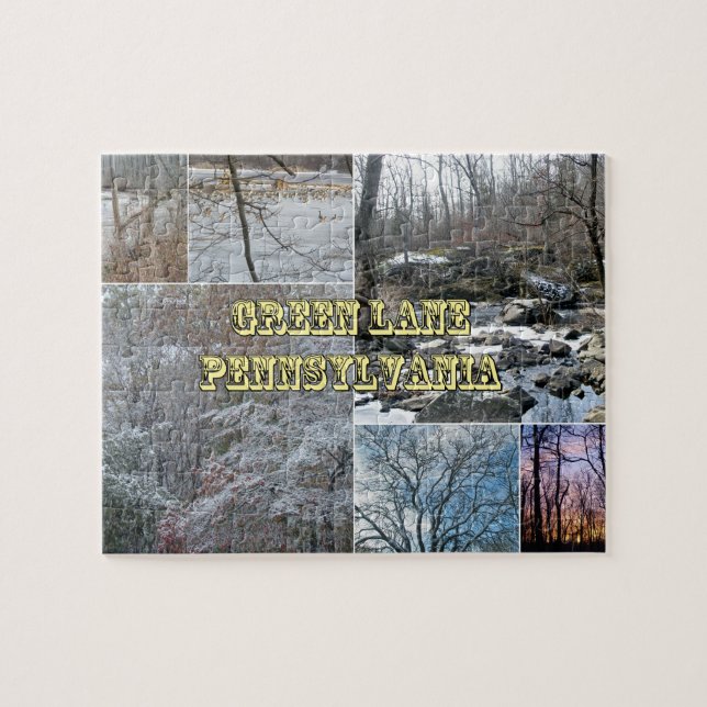 Green Lane Pennsylvania Collage - Winter Puzzle (Horizontal)