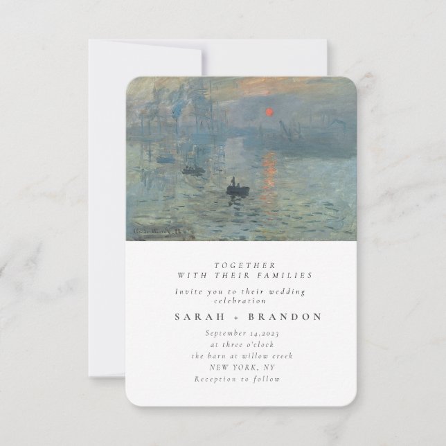 Green Lanscape Altes Gemälde Einladung zur Hochzei (Vorderseite)