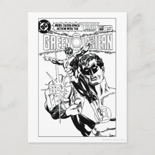 Green Lantern - Action Comic Cover, Black and Whit Postkarte