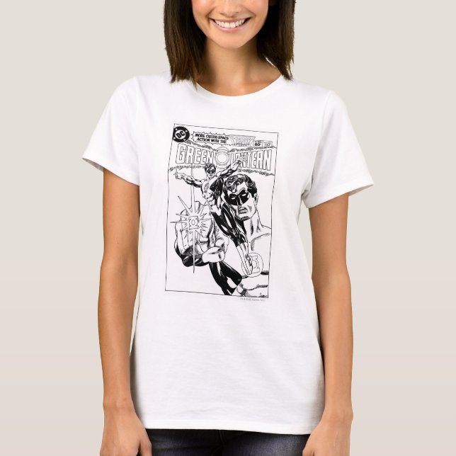 Green Lantern - Action Comic Cover, Black and Whit T-Shirt (Vorderseite)
