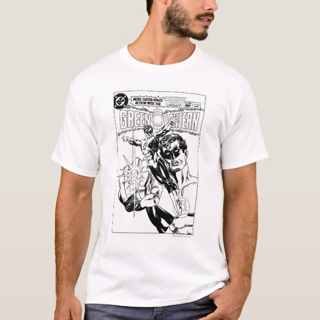 Green Lantern - Action Comic Cover, Black and Whit T-Shirt (Vorderseite)