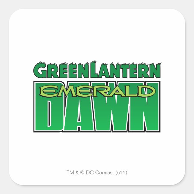 Green Lantern - Emerald Dawn Logo Quadratischer Aufkleber (Vorderseite)
