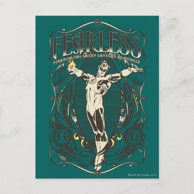 Green Lantern - "Fearless" Poster Postkarte (Vorderseite)