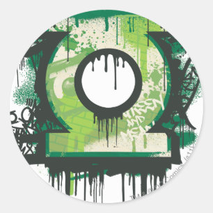 Green Lantern Graffiti Symbol Runder Aufkleber